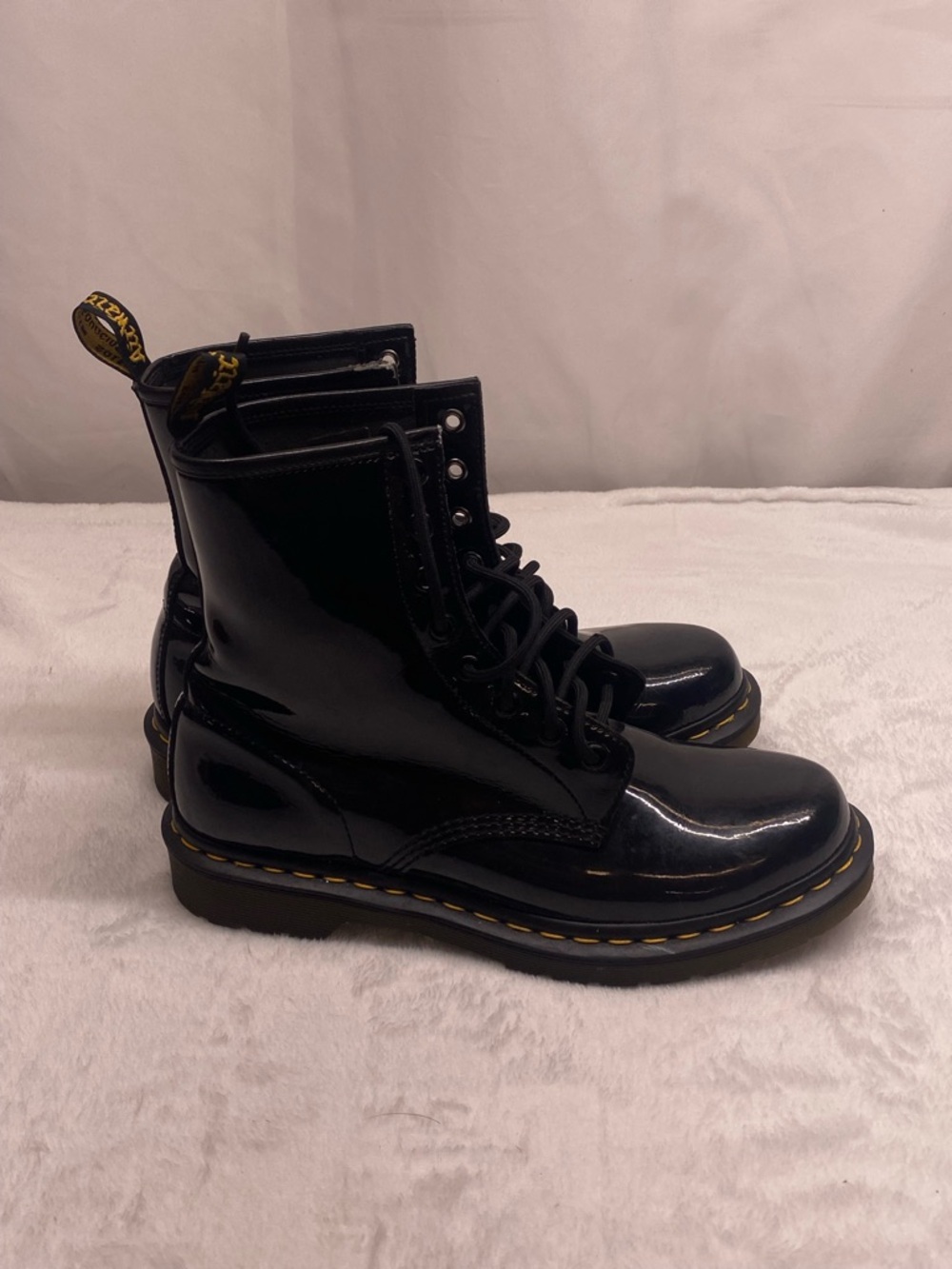 Doc Martens 1460W Black Patent (Shiny) Leather Boots - Women's US Size 10